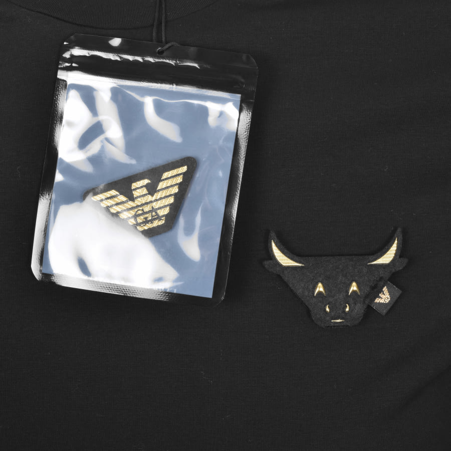 Alternative Image for ProductEmporio Arman Velcro Logo T Shirt Black3